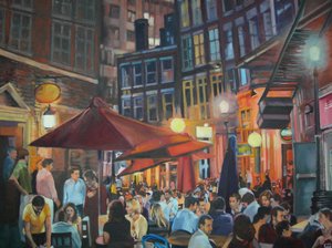 Lebendige Stadt bei Nacht