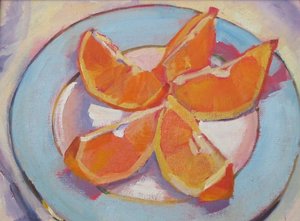Lebendiges Orangen-Stillleben