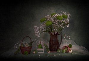 Rustikales Grünes Stillleben von May G