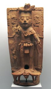 Weihrauchbrenner in Form des Maisgottes auf einer Schildkröte, Nord-Yucatán-Halbinsel, Postklassische Periode, 900-1000 n. Chr.