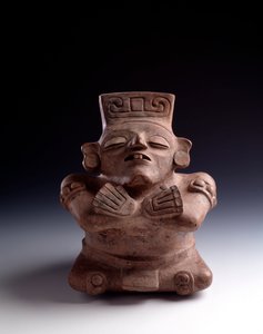 Präkolumbische Kunst, Maya-Zivilisation, klassische Periode: Anthropomorphe Tonvase von Mayan Mayan