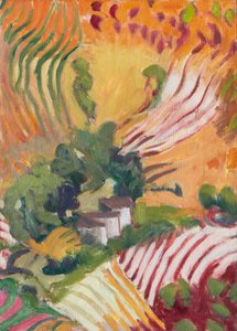 Italienische Bauernhäuser und Felder, Umbrien