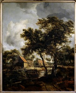 Die Wassermühle. Gemälde von Meindert Hobbema (1638-1709) 17. Jahrhundert. Paris, Louvre Museum von Meindert Hobbema