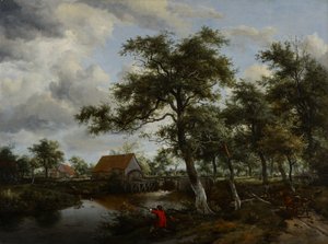 Waldlandschaft mit Wassermühle, um 1665