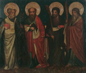 Die Apostel Petrus, Paulus, Jakobus d. J. und Simon von Meister von Laufen