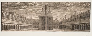 Ein Karawanserei (Han) von Melchior Lorck