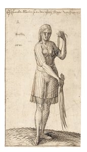 Eine nigerianische Frau hält Schilfrohre, 1583 von Melchior Lorck