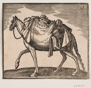 Schwer beladenes Pferd von Melchior Lorck