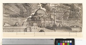 Die Suleimanyie-Moschee, vom Nordosten gesehen von Melchior Lorck