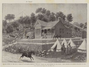 Hauptquartier von General Sir G White in Ladysmith, zeigt den für den General von seinem Stab angelegten Unterstand