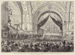 Eröffnung der Melbourne-Ausstellung, der Gouverneur von Victoria, Sir H. B. Loch, erklärt die Ausstellung im Namen der Königin für eröffnet