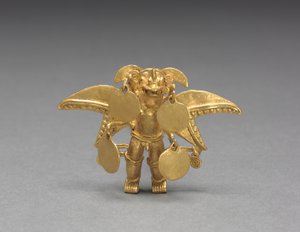 Geflügelter Figurenanhänger, ca. 1000-1550 von Mesoamerican Mesoamerican