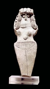 Mesopotamische Kunst: Nackte Frau. Terrakotta, 2. Jahrtausend v. Chr. (um 2000 v. Chr.). Aus Tell Asmar (Esnunna in Mesopotamien) von Mesopotamian
