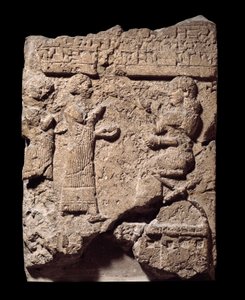 Mesopotamien: Kalksteinrelief von Schreibern, die die Beute während der Plünderung von Musasir aufnehmen. Aus dem Palast von Sargon II. in Khorsabad (Khunsabad). 710 v. Chr. Paris, Louvre Museum von Mesopotamian Mesopotamian