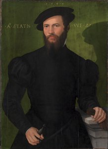 Porträt eines Gentlemans im Alter von 27 Jahren von Mesteren fra 1540