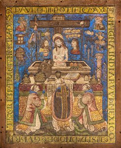 Messe des Heiligen Gregor, Federmosaik, Mexiko