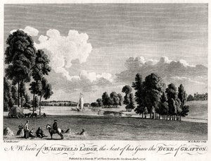 Nordwestansicht von Wakefield Lodge, dem Sitz seiner Gnaden des Herzogs von Grafton, 1776 von Michael Angelo Rooker