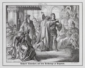 König Richard I. von England in Hagenau während seiner Gefangenschaft durch den Heiligen Römischen Kaiser Heinrich VI. von Michael Echter