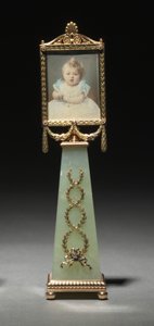 Gerahmte Miniatur: Porträt der Großherzogin Olga, Firma Peter Carl Fabergé (1846-1920), Miniatur gemalt von Johannes Zehngraf (1857-1908), vor 1896