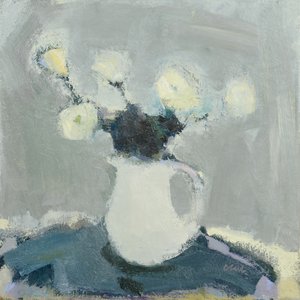 Tischplatte mit Blumen, 2016 von Michael G. Clark