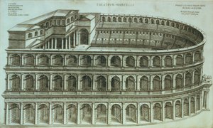 Plan des Theaters von Marcellus, Rom, 1558 von Michael Tramezini