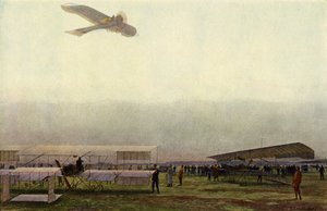 Deutsche Militärpiloten mit ihrem Flugzeug (Farblithografie) von Michael Zeno Diemer