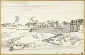 Landschaft entlang eines Flusses von Michel Ange Houasse