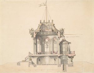 Entwurf für einen chinesischen Pavillon, n.d. von Michel Barthelemy Hazon