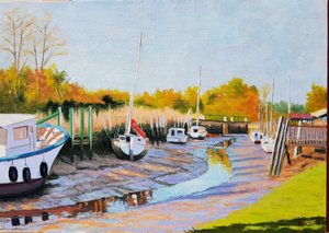 Boote bei Ebbe von Michel Bultet