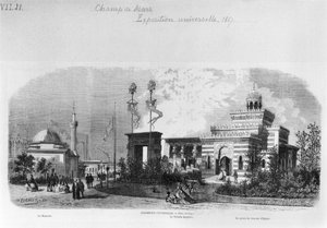 Die ausländischen und östlichen Abteilungen der Weltausstellung auf dem Champ-de-Mars in Paris, Juni 1867 von Michel Charles Fichot