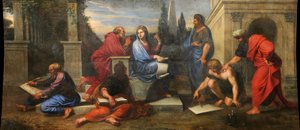 Aspasia inmitten der Philosophen Griechenlands von Michel Corneille the Younger