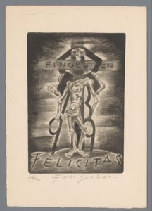 Neujahrswunsch von Michel Fingesten von Michel Fingesten (signed by artist)