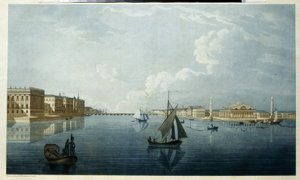 Die Börse und der Marmorpalast (oder Konstantinpalast) in Sankt Petersburg
