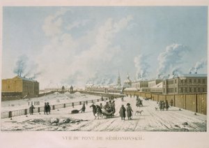 Die Semyonovsky-Brücke in Sankt Petersburg, 1813