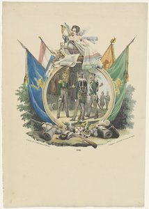 Medaille mit Freiwilligen Jägern der Leidener Hochschule, 1830
