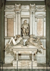 Allegorie von Tag und Nacht, Mausoleum von Giuliano de Medici. Marmorskulptur