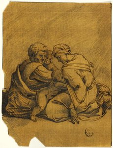 Familiengruppe: Ozias, König von Juda, von seiner Mutter gepflegt von Michelangelo Buonarroti