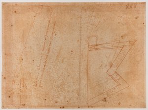 Plan der Mauern in der Nähe des Tores zu St. Pier Gattolini von Michelangelo Buonarroti