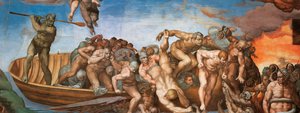 Das Jüngste Gericht Fresko der Sixtinischen Kapelle im Vatikan, 1536-1541 von Michelangelo Buonarroti