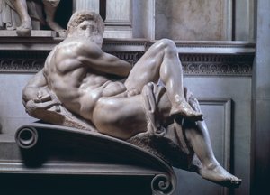 Grab von Giuliano de Medici, Detail von Tag