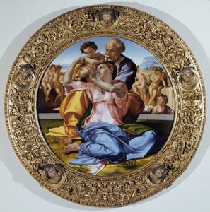 Tondo Doni: Die Heilige Familie mit dem Kind Johannes dem Täufer