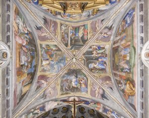 Gewölbe des Chors mit Szenen aus dem Leben der Jungfrau Maria von Michelangelo Carminati