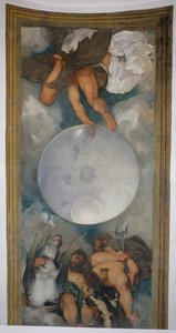 Allegorie der Elemente, des Universums und der Tierkreiszeichen, 1597 von Michelangelo Merisi Caravaggio