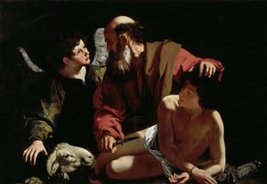 Abraham opfert Isaak von Michelangelo Merisi da Caravaggio