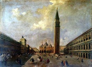 Der Markusplatz mit dem Campanile von Michele (attr. to) Marieschi
