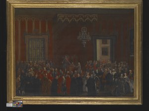 Eine zivile Zeremonie bei der Thronbesteigung von Ferdinand IV. von Neapel im Jahr 1759, um 1780