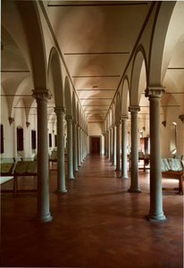 Bibliothek des Klosters San Marco in Florenz, Italien. Architektur von Michelozzo di Bartolommeo Michelozzi