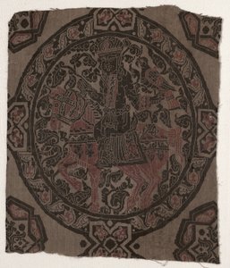 Fragment mit einem Reiterfalkner-König, Iran oder Irak, Abbasidenzeit von Middle Eastern