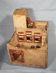 Holzmodell eines Getreidespeichers mit Figuren, ca. 2000-1800 v. Chr.