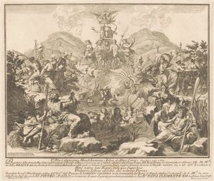 Die zweite Maschine für die Chinea von 1738: Der Triumph von Bacchus und Ceres von Miguel de Sorellò, after Carl Marcus Tuscher